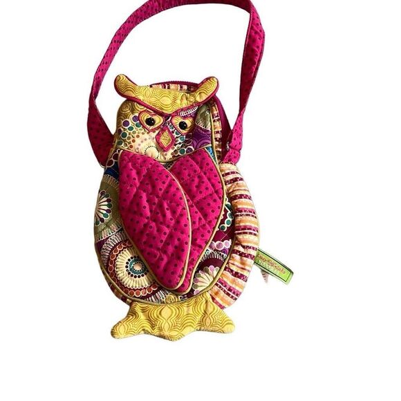 Sassy Pet Saks By Douglass Multicolor Owl Zippered Quilted Purse Size 11.5”x6.5” - Picture 1 of 9